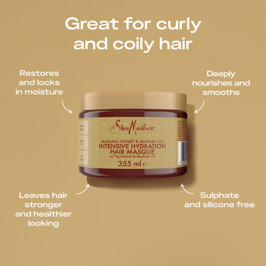 SheaMoisture Intensive Hydration Hair Mask Manuka Honey & Mafura Oil Masque 355 ML